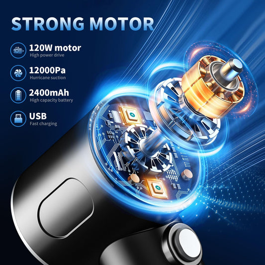 3-in-1 Portable Mini Vacuum Cleaner for Car & Home | USB Rechargeable | High Suction Handheld Cleaner